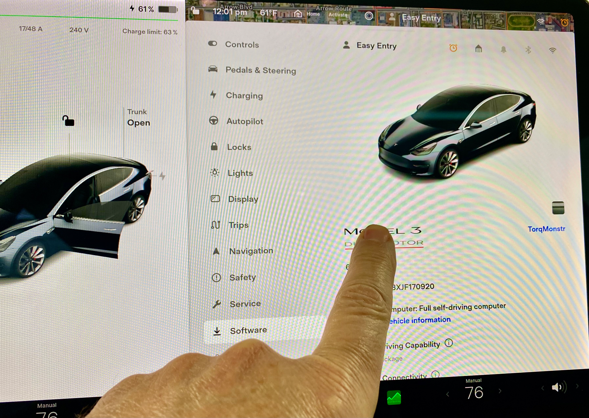 Figure 3 - Triggering 'Service Mode' access