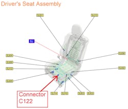 Figure 7- This exploded view (or in this case, see-thru) offers insight to exact component locations. Knowing how to access a component will help you decide if it's the best place to test or if there may be an easier access point. Figure 7- This exploded view (or in this case, see-thru) offers insight to exact component locations. Knowing how to access a component will help you decide if it's the best place to test or if there may be an easier access point.