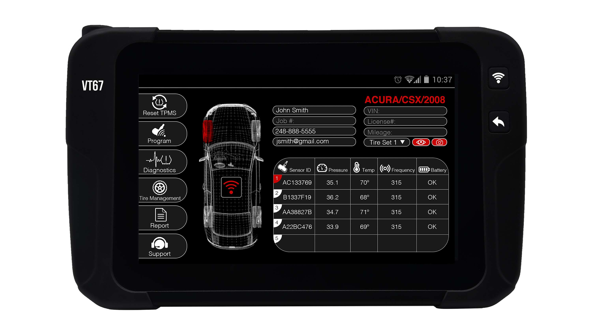 ATEQ TPMS Tools VT67 TPMS and Tire Management Diagnostic Tablet