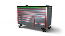 Snap-on 68' Nine-Drawer Double-Bank EPIQ Series Roll Cab with PowerDrawer and SpeeDrawer, No. KETP682ATWHC Snap-on 68' Nine-Drawer Double-Bank EPIQ Series Roll Cab with PowerDrawer and SpeeDrawer, No. KETP682ATWHC