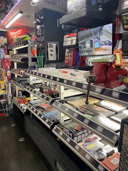 With a TV onboard, customers can learn about different tools while on the truck. With a TV onboard, customers can learn about different tools while on the truck.