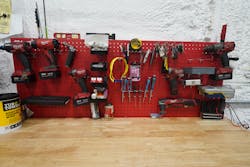 Ray's favorite part of his toolbox is the pegboard; he keeps his most used tools there. Ray's favorite part of his toolbox is the pegboard; he keeps his most used tools there.