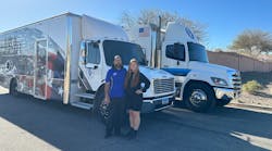 Jim Castaneda purchased a new truck when his daughter decided to join him and he gave her his truck.