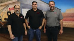 From left are Tony Larimer, director of sales and marketing, Erik Bishop, Western regional manager, and Jason Gravenhof, director of operations.
