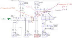 Figure 5- This is the wiring diagram of the high-speed CAN bus wiring, including connectors and splices, which is used to create a test plan. Figure 5- This is the wiring diagram of the high-speed CAN bus wiring, including connectors and splices, which is used to create a test plan.