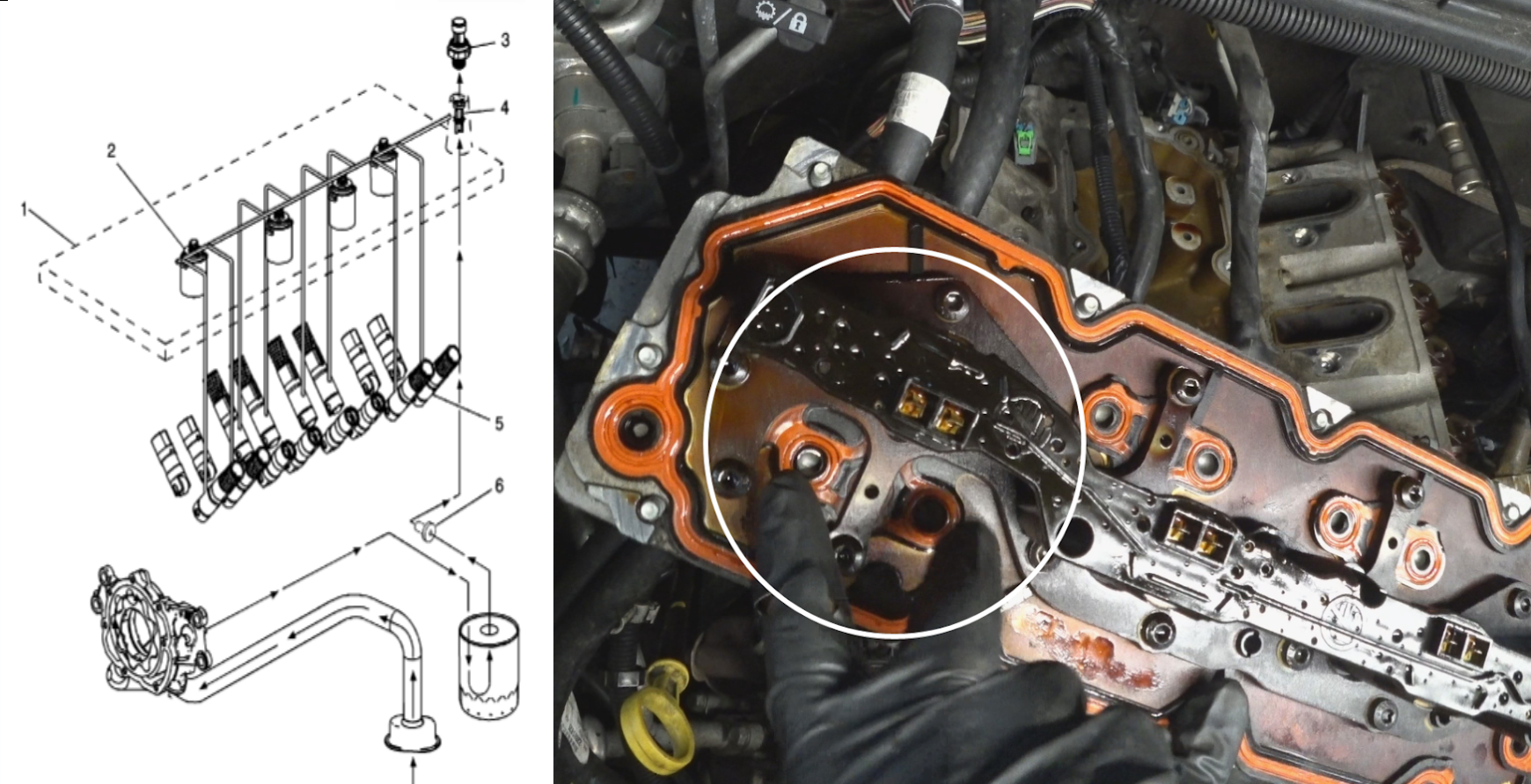 Figure 8- The valve lifter oil manifold (VLOM) is the device which manages the operation of the intake and exhaust valve lifters for specific cylinders during active fuel management mode.