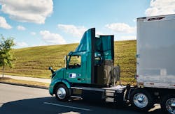 Volvo Trucks North America customer Utah PaperBox is the first company in Utah to deploy a zero-tailpipe emission Volvo VNR Electric truck.