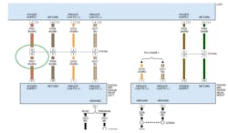 Figure 9- The radar wiring diagram found in the OEM factory service information shows the voltage coming in on pin 10 of the connector. Figure 9- The radar wiring diagram found in the OEM factory service information shows the voltage coming in on pin 10 of the connector.