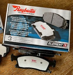 Figure 8- Raybestos Element3 brake pads use a hybrid combination of semi-metallic and ceramic compounds in their friction material.