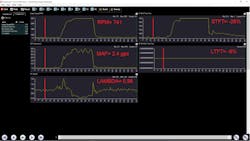Figure 2- As seen by the negative fuel trims, an over-delivery of fuel is reflected in this reference point of the vehicle at idle (low-load and fuel demand). Changing the operating conditions will help determine if the fault only exists at idle and will help eliminate certain items for being the cause of the fault. Figure 2- As seen by the negative fuel trims, an over-delivery of fuel is reflected in this reference point of the vehicle at idle (low-load and fuel demand). Changing the operating conditions will help determine if the fault only exists at idle and will help eliminate certain items for being the cause of the fault.