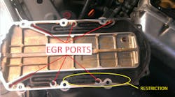 Figure 4- Restricted EGR ports Figure 4- Restricted EGR ports