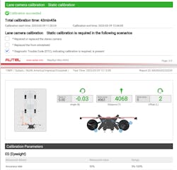 Figure 3 — Autel post-scan printout showing ADAS frame placement measurements Figure 3 — Autel post-scan printout showing ADAS frame placement measurements