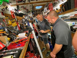 Helping out a customer Helping out a customer