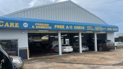 Outside of Hazem&apos;s shop, Best Car Care, in Baton Rouge, Louisiana.