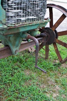 A vintage hand crank vehicle