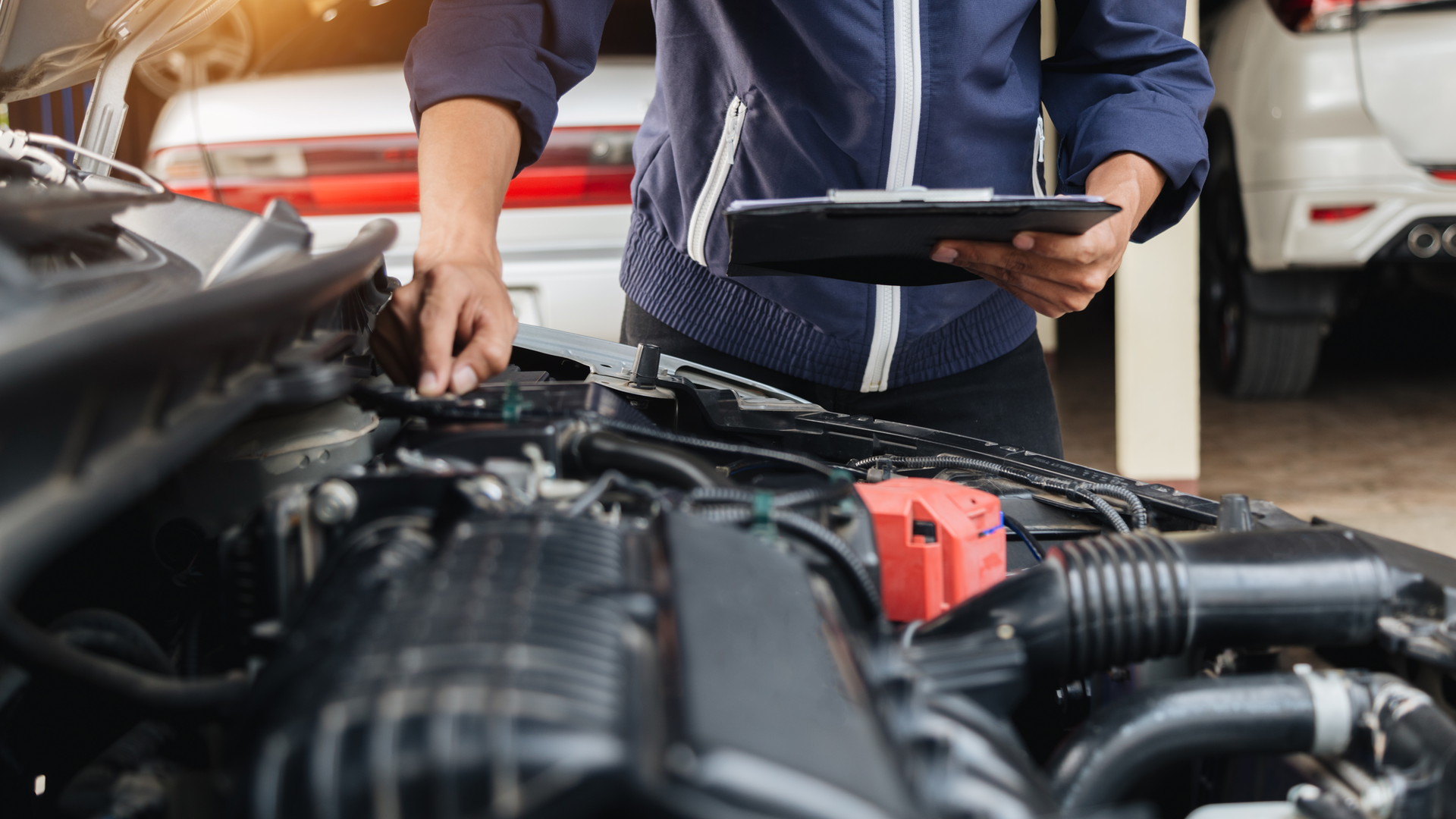 Inspecting a car underhood