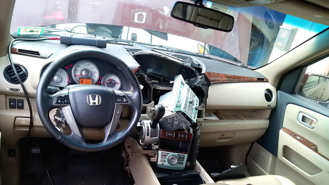 Figure 3- View of the inside of the subject vehicle upon my arrival.