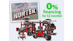Hunter Engineering offers 0% interest rate for 12 months for Summer Finance Promotion