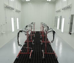 Fender stands inside booth Fender stands inside booth