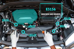 Figure 5- Augmented reality being used as an overlay to a client&rsquo;s vehicle for diagnostics.