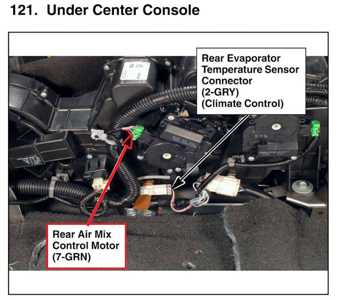 Figure 10- Component location view, left side of the center console.