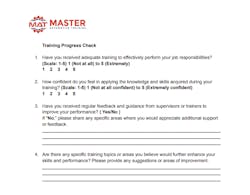 Figure 6- 'If you can't measure it, you can't improve it'- Peter Drucker, use this training progress questionnaire to evaluate your staff's training progress. Figure 6- 'If you can't measure it, you can't improve it'- Peter Drucker, use this training progress questionnaire to evaluate your staff's training progress.