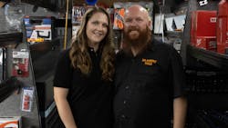 Demoing battery testers can be difficult on the truck, so Downing takes the demos inside to showcase all the product's features. Demoing battery testers can be difficult on the truck, so Downing takes the demos inside to showcase all the product's features.