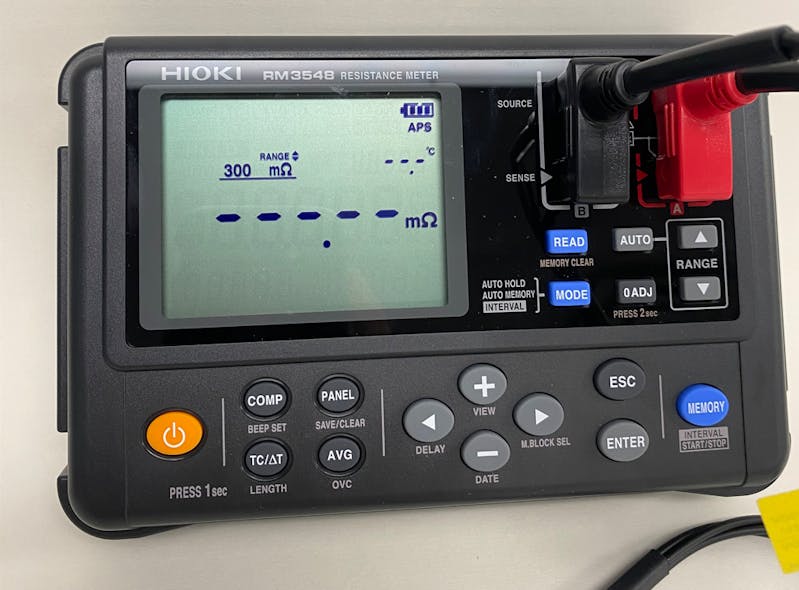This Milliohm meter makes accurate minute measurements of resistance by utilizing a 4-wire test.