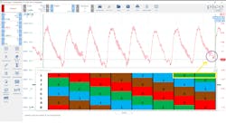 Figure 5- The repeatable loss of the indicted intake pull correlates with top-dead-center of the suspect-cylinder's compression stroke. this is evidence of a leaking intake valve allowing cylinder turbulence to cause a misfire/flameout condition. Figure 5- The repeatable loss of the indicted intake pull correlates with top-dead-center of the suspect-cylinder's compression stroke. this is evidence of a leaking intake valve allowing cylinder turbulence to cause a misfire/flameout condition.