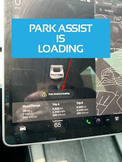 Figure 8 &ndash; Parking Assistance Loading - Tesla