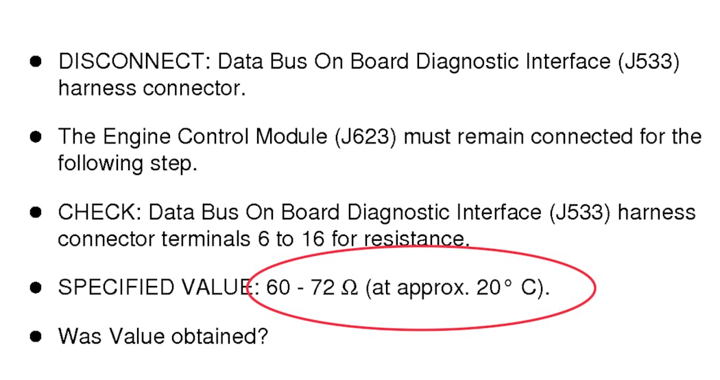 Figure 7 &mdash; CAN-Bus Terminal Resistance Checking