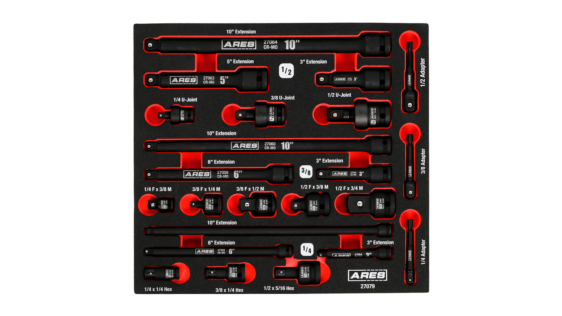 ARES 23-pc Master Impact Socket Accessories Set, No. 27079