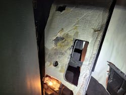 Figure 6- Evidence of water ingress is present. Figure 6- Evidence of water ingress is present.