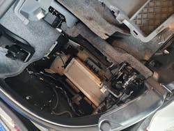 Figure 7- This audio system amplifier is located in the trunk and was accessed for circuit testing. Figure 7- This audio system amplifier is located in the trunk and was accessed for circuit testing.