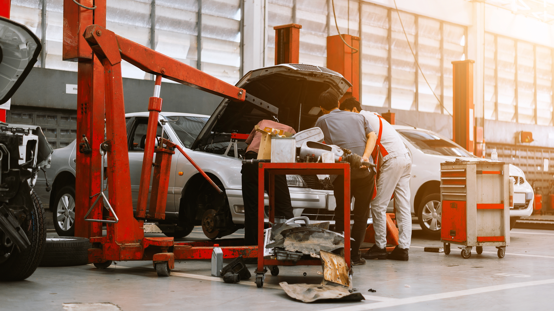 Large Engine Hoist Shop Crane Cherrypicker Inside Shop Adobe Stock 257879533 65515ab589be4