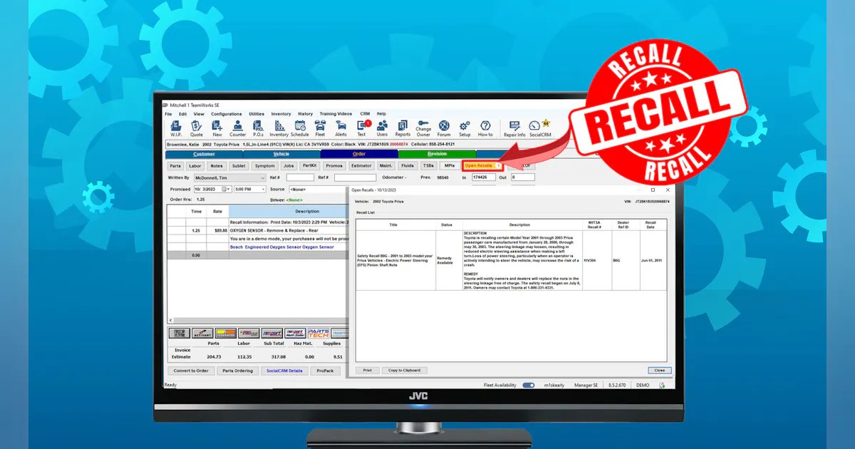 Recall Recorder Program Mitchell 1 releases active recalls feature in shop management software ...