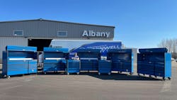Rich Gardner pictured with the first delivery of his first big sale - modular toolboxes and service carts. Rich Gardner pictured with the first delivery of his first big sale - modular toolboxes and service carts.