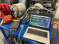 Here, the Pico MT03 is being used to measure phase-to-phase drive motor resistances on a 2013 Toyota RAV4EV.