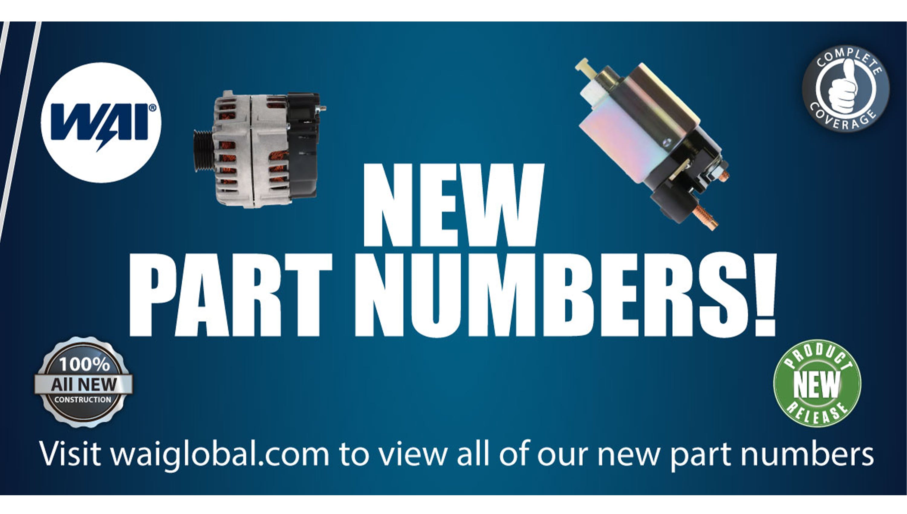 WAI adds 96 new part numbers