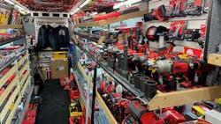 Inside Leroy Hess' truck Inside Leroy Hess' truck