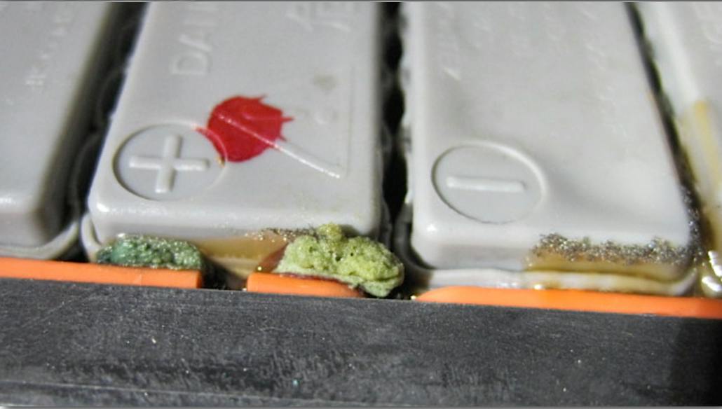 Figure 6 - This corrosion can occur at battery block terminals and create true battery block performance issues and/or perceived block issues from skewed voltage sensor readings. (Courtesy John Forro)