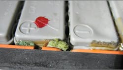 Figure 6 - This corrosion can occur at battery block terminals and create true battery block performance issues and/or perceived block issues from skewed voltage sensor readings. (Courtesy John Forro)
