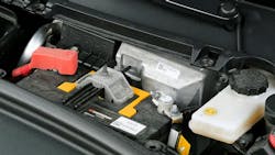 This shows the location of the low-voltage battery system that runs almost all the systems on this Tesla. This shows the older lead-acid AGM battery that is located under all the plastic cowl pieces. If the vehicle has the new lithium-ion low-voltage battery, it is in the same area, but looks more like a module than a battery. This shows the location of the low-voltage battery system that runs almost all the systems on this Tesla. This shows the older lead-acid AGM battery that is located under all the plastic cowl pieces. If the vehicle has the new lithium-ion low-voltage battery, it is in the same area, but looks more like a module than a battery.
