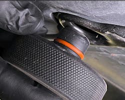 Using the proper hoist support pads will allow the Tesla to be raised with a jack or hoist to allow for service, without damaging the body or the high-voltage battery pack. This is critical. Using the proper hoist support pads will allow the Tesla to be raised with a jack or hoist to allow for service, without damaging the body or the high-voltage battery pack. This is critical.