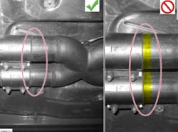 Example of GT500 exhaust with knurled air. At left is correct engagement. Example of GT500 exhaust with knurled air. At left is correct engagement.