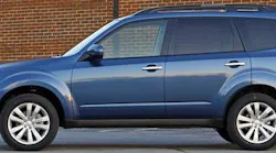 When diagnosing a 2011 Subaru Forester equipped with a 2.5L (non turbo) engine for an unusual sound, and the noise is determined to be coming from the left side cylinder head area, the head, intake camshaft, intake valves and all rocker arm pivots may need to be replaced.