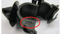 The new PPC clips can be identified by the >PP< symbol that is molded into the part.