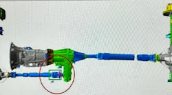 Note the location of the double cardan joint.