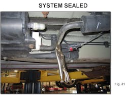 The large EVAP hose must be pinched off when performing a smoke test. The large EVAP hose must be pinched off when performing a smoke test.