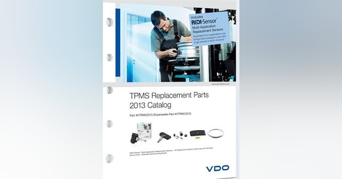 New VDO TPMS catalog features expanded REDIsensor coverage 201304